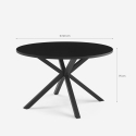 Tisch 120 cm schwarz rund mit gekreuzten Beinen für Küche und Wohnzimmer Samu Sales