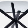 Tisch 120cm modern rund aus Glas mit gekreuzten Beinen schwarz Lotos Angebot