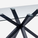 Tisch modern Design aus Glas mit gekreuzten schwarzen Beinen 200x100cm Laka Angebot