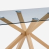 Tisch 200x100cm Design aus Glas und Holz mit gekreuzten Beinen Horo Angebot