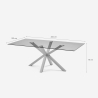 Tisch 200x100cm Design aus Glas und Holz mit gekreuzten Beinen Horo Sales