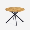Tisch 100cm rund aus Holz mit gekreuzten Beinen Küche Esszimmer Mako Aktion
