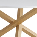 Esstisch 120 cm rund weiß mit gekreuzten Beinen Rimu Angebot