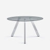 Tisch modern, rund aus Glas 130cm mit Metallbeinen Orun Aktion