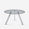 Tisch modern, rund aus Glas 130cm mit Metallbeinen Orun Verkauf
