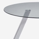 Tisch modern, rund aus Glas 130cm mit Metallbeinen Orun Angebot