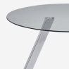 Tisch modern, rund aus Glas 130cm mit Metallbeinen Orun Angebot