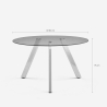 Tisch modern, rund aus Glas 130cm mit Metallbeinen Orun Sales