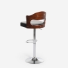 Barhocker hoch drehbar aus Holz und schwarzem Kunstleder Soru Angebot