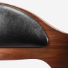 Barhocker hoch drehbar aus Holz und schwarzem Kunstleder Soru Sales