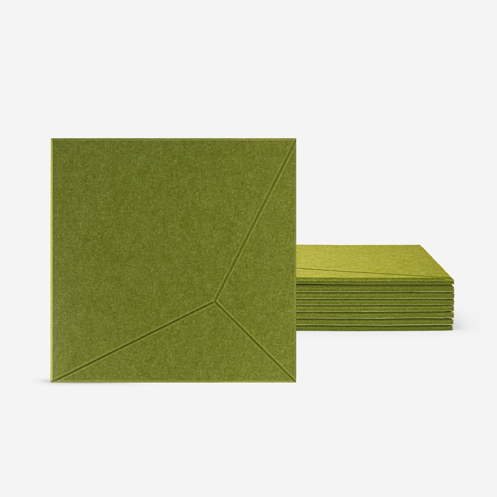 Set aus 8 dekorativen Schallschutzpaneelen 60x60cm grün Klank-V Aktion Set aus 8 dekorativen Schallschutzpaneelen 60x60cm grün Klank-V Aktion
