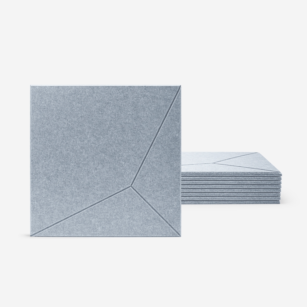 Set aus 8 dekorativen Schallschutzpaneelen grau 60x60cm Klank-G Aktion