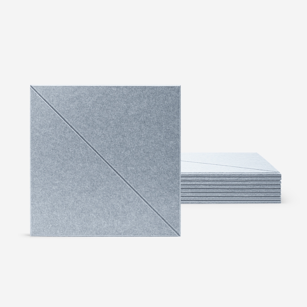 Set aus 8 dekorativen Schallschutzpaneelen 60x60 grau Design Toon-G