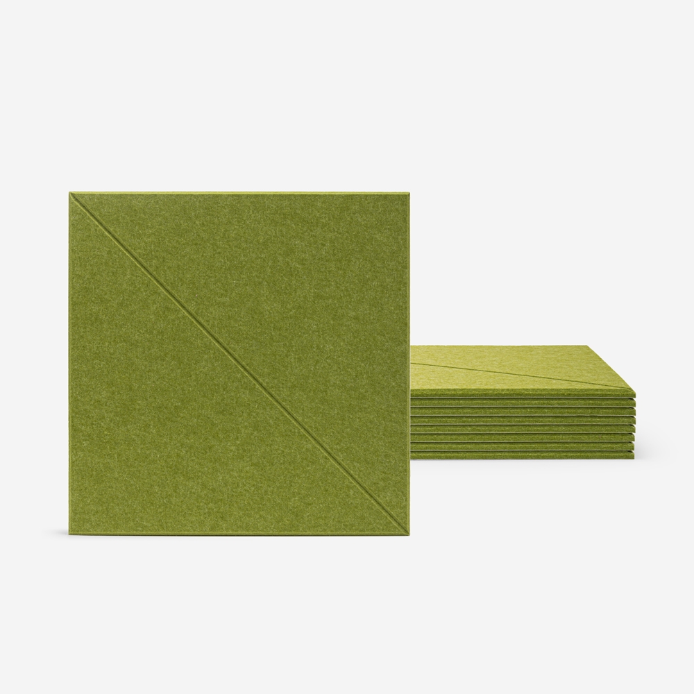 Set aus 8 dekorativen Schallschutzpaneelen 60x60cm grün Toon-V