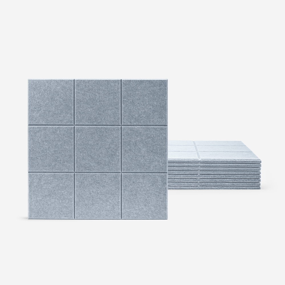 Set aus 8 Schallschutzpaneelen 60x60 dekorativ geometrisch grau Didi-G