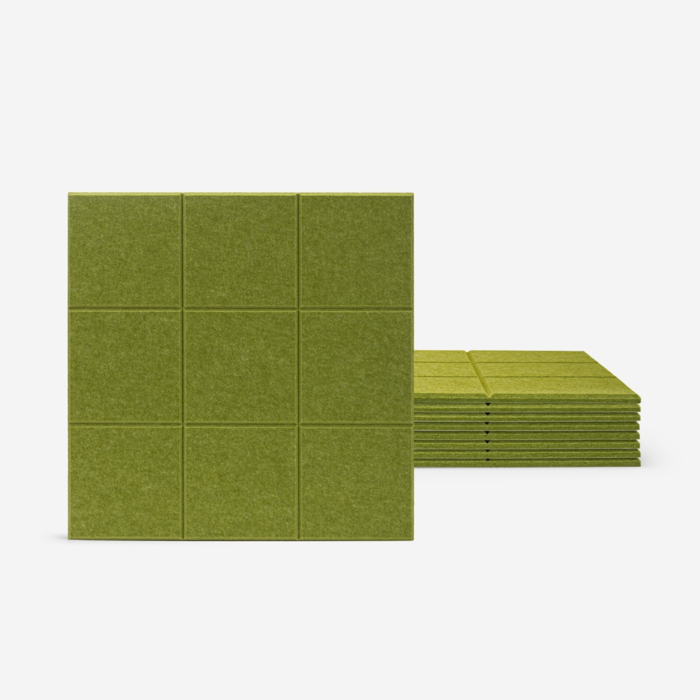 Set aus 8 dekorativen Schallschutzpaneelen 60x60, grün, geometrisch Didi-V