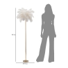Stehlampe mit Federschirm und 3 Lichtquellen, Höhe 160 cm, Modell Palm L 