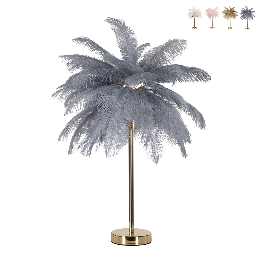 Tischlampe mit Federlampenschirm und 2 Lichtquellen Palm S Kosten