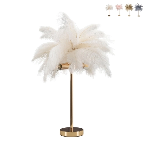 Tischlampe mit Federlampenschirm und 2 Lichtquellen Palm S Aktion