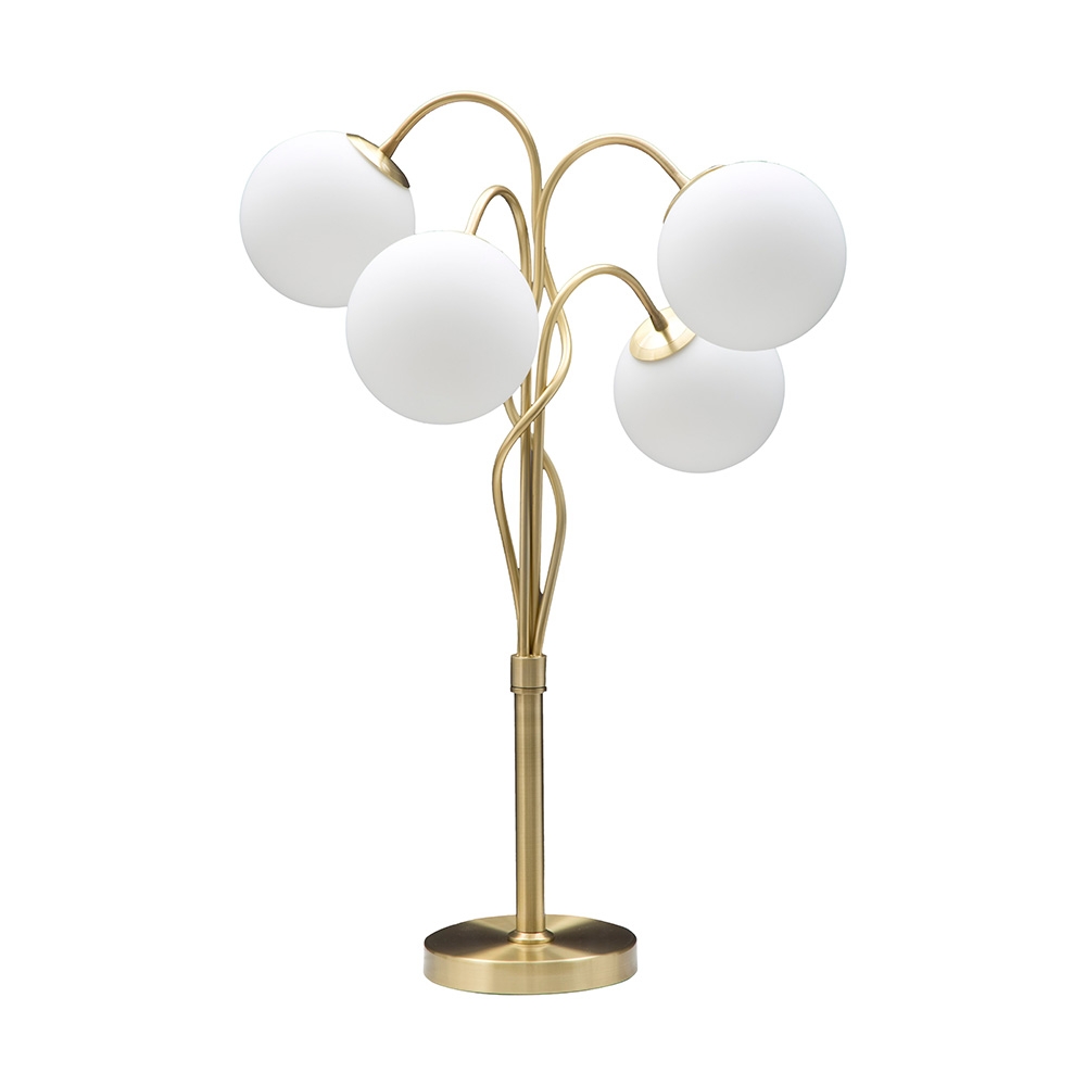 Tischlampe mit Metallfuß und matten Glaskugeln Glamy 4T Aktion