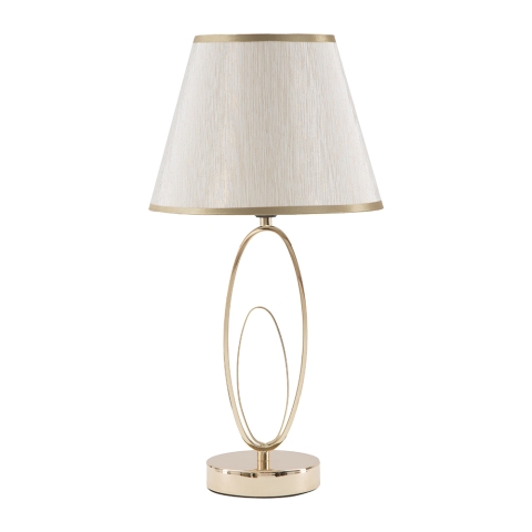 Elegante Tischlampe mit goldfarbener Basis und beigem Schirm Flush S Aktion