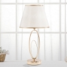 Elegante Tischlampe mit goldfarbener Basis und beigem Schirm Flush S Verkauf