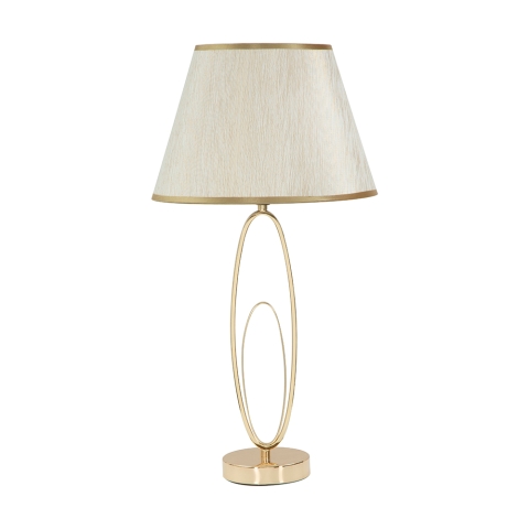 Elegante Tischlampe mit goldener Basis und beigem Schirm Flush M Aktion