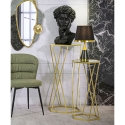 2er-Set hexagonale Couchtische aus goldenem Metall und Spiegel Esagonal Verkauf