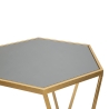 2er-Set hexagonale Couchtische aus goldenem Metall und Spiegel Esagonal Angebot