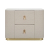 Eleganter Nachttisch mit 2 Schubladen und goldfarbenen Details 60x40cm Lullaby Sales