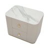 Eleganter Nachttisch mit 2 Schubladen und goldfarbenen Details 60x40cm Lullaby Rabatte