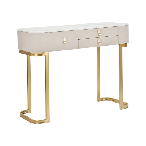 Glamour Eingangskonsole mit 3 Schubladen und goldenen Beinen 100x40cm Aktion