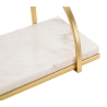 Wandregal Glam aus goldfarbenem Metall und weißem Marmor Marble Sales