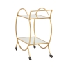 Barwagen aus goldenem Metall mit Spiegelregalen Globe Sales