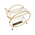 Barwagen aus goldenem Metall mit Spiegelregalen Globe Rabatte