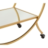 Barwagen aus goldenem Metall mit Spiegelregalen Globe Lagerbestand