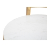 Runder Couchtisch und Sofa aus goldfarbenem Metall mit weißer Marmorplatte Round Rabatte
