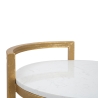 Runder Couchtisch und Sofa aus goldfarbenem Metall mit weißer Marmorplatte Round Katalog