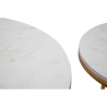 2er-Set runde Beistelltische Glam aus goldenem Metall und Marmor Simply Sales