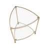 Dreieckiger Beistelltisch mit 2 Ablagen, goldfarbenem Metall und Glas Triangle S Katalog