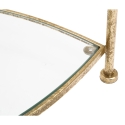 Dreieckiger Beistelltisch mit 2 Ablagen, goldfarbenem Metall und Glas Triangle S Lagerbestand