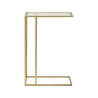 Rechteckiger Couch- und Beistelltisch aus goldfarbenem Metall und Glas London Angebot