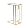 Rechteckiger Couch- und Beistelltisch aus goldfarbenem Metall und Glas London Sales