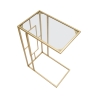 Rechteckiger Couch- und Beistelltisch aus goldfarbenem Metall und Glas London Katalog