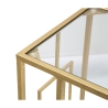 Rechteckiger Couch- und Beistelltisch aus goldfarbenem Metall und Glas London Lagerbestand