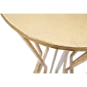 Glamouröser runder Beistelltisch aus goldfarbenem Metall, 38 cm, Stick Lagerbestand