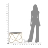 Moderner runder Couchtisch 60cm aus goldfarbenem Metall und schwarzem Glas Ring Lagerbestand