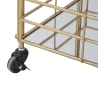 Rechteckiger Goldfarbener Barwagen mit Spiegelglasablagen Glammy Lagerbestand