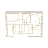 Rechteckiger Konsolentisch im Eingang aus goldfarbenem Metall 120x41cm mit verspiegelter Platte Marie Angebot
