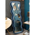 Emily Wand- oder Standspiegel mit wellenförmigem Design aus Samt 60x160 cm Angebot